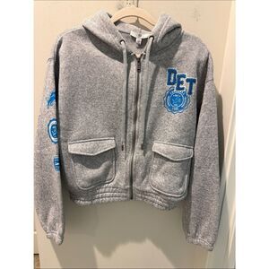 Wear by Erin Andrews Grey Zip-Up Hoodie Detroit Lions NFC NWT size medium